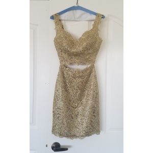 Sherri Hill Gold 0 Prom Homecoming Dress